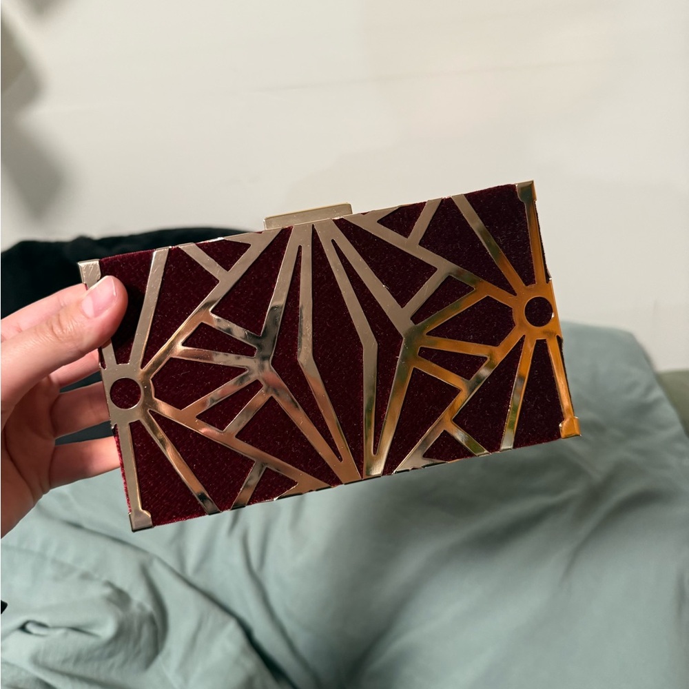 Geometric Clutch with Gold Accents